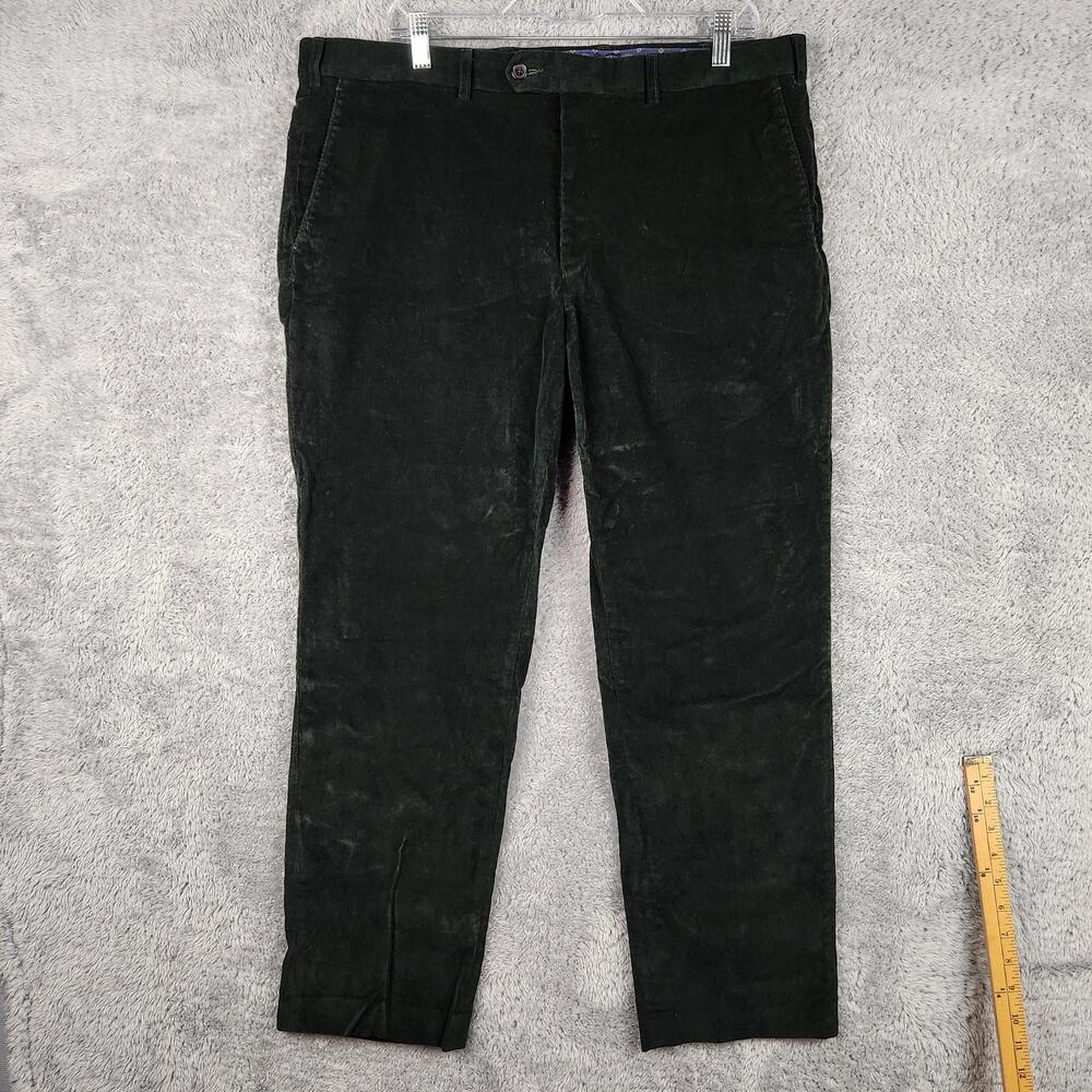 Lauren Ralph Lauren Pants Mens 38x30 Green Corduroy Chino Stretch Dress Business